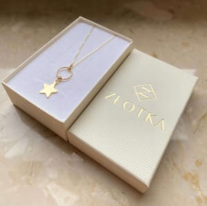 Złoty naszyjnik 585 GWIAZDKA, KÓŁKO - miniatura 3