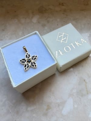 Złota zawieszka próba 585 KWIATEK - miniatura 2