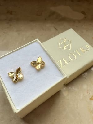 Złote kolczyki 585 MOTYLKI - miniatura 3