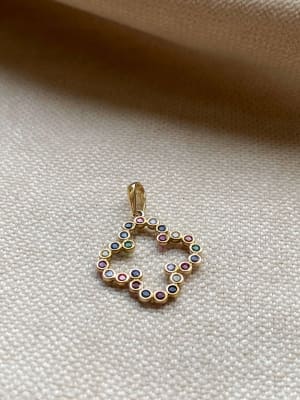 Złota zawieszka próba 585 KONICZYNKA KOLOROWA - miniatura 1