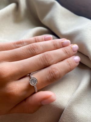 Złoty pierścionek 585 DUŻA CYRKONIA - miniatura 2