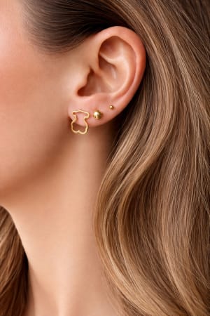 Złote kolczyki 585 MIŚ, MISIE - miniatura 2