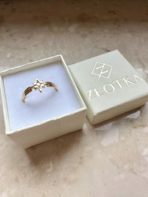 Złoty pierścionek 585 GWIAZDA Z CYRKONIAMI - miniatura 3