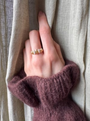 Złoty pierścionek 585 PAZURKI CYRKONIE R.20 - miniatura 2