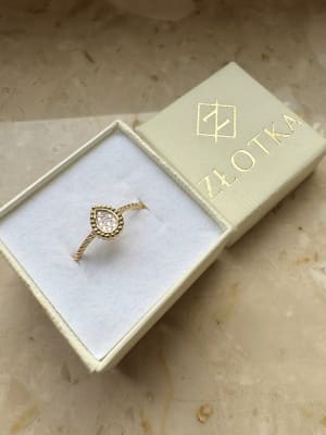 Złoty pierścionek 585 ŁEZKA R.18 - miniatura 3