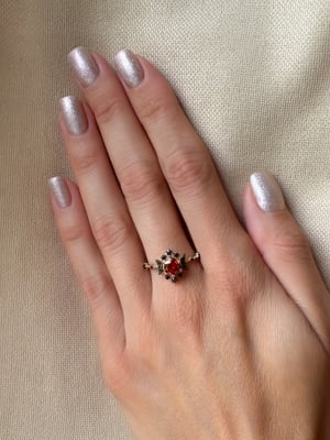 Złoty pierścionek 585 KAMIEŃ Z KSIĘŻYCAMI - miniatura 2