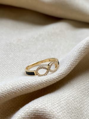 Złoty pierścionek 585 NIESKOŃCZONOŚĆ - miniatura 2