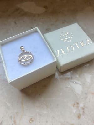 Złota zawieszka próba 585 OKO W KÓŁKU - miniatura 3