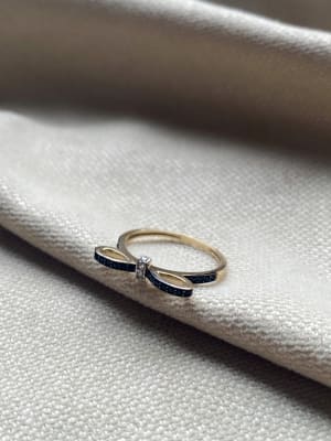 Złoty pierścionek 585 KOKARDKA - miniatura 1