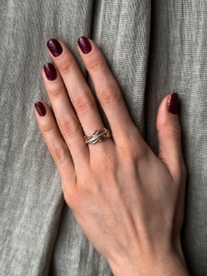 Złoty pierścionek 585 Z CYRKONIAMI - miniatura 2