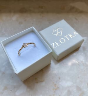 Złoty pierścionek 585 GWIAZDKA R.16 - miniatura 6