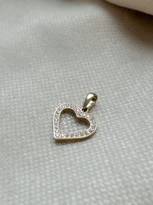 Złota zawieszka 585 SERCE CYRKONIE - miniatura 1