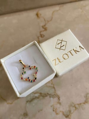 Złota zawieszka próba 585 KONICZYNKA KOLOROWA - miniatura 3