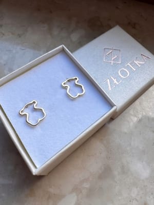 Złote kolczyki 585 MIŚ, MISIE - miniatura 3