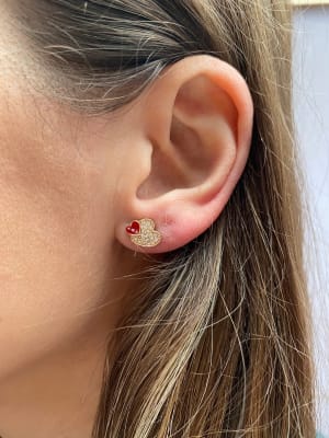 Złote kolczyki 333 SERDUSZKA - miniatura 3