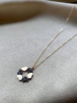 Złoty naszyjnik 585 KÓŁKO SERDUSZKA - miniatura 1