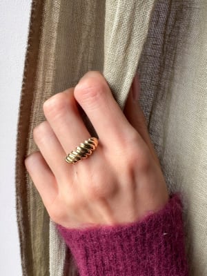 Złoty pierścionek 585 FALOWANY - miniatura 2