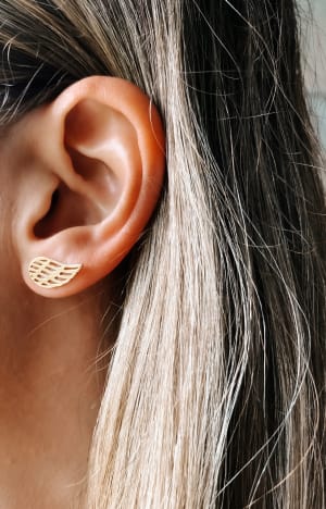 Złote kolczyki 585 SKRZYDŁA - miniatura 4