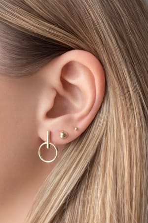 Złote kolczyki 585 KÓŁKA WISZĄCE - miniatura 2