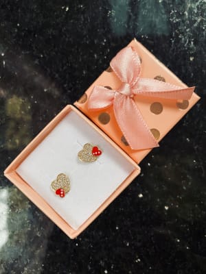 Złote kolczyki 333 SERDUSZKA - miniatura 2