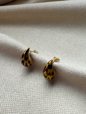 Złote kolczyki 585 KROPLE, KROPELKI PANTERKA - miniatura 1