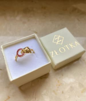 Złoty pierścionek 585 PANTERA CYRKONIE - miniatura 4