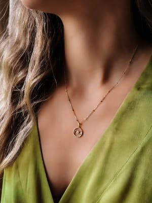 Złota zawieszka próba 585 OKO W KÓŁKU - miniatura 2