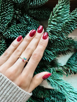 Złoty pierścionek 585 KWIATEK KOLOROWY - miniatura 2