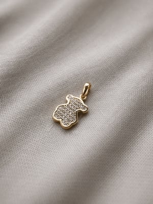 Złota zawieszka próba 585 MIŚ CYRKONIE - miniatura 1