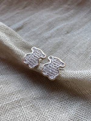 Złote kolczyki 585 MIŚ, MISIE CYRKONIE - miniatura 1