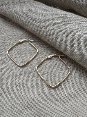 Złote kolczyki 585 KWADRATY - miniatura 3