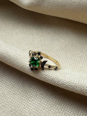 Złoty pierścionek 585 KAMIEŃ Z KSIĘŻYCAMI R.18 - miniatura 1