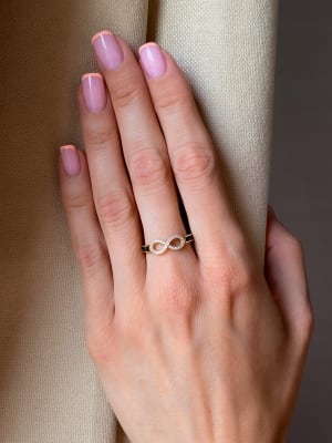 Złoty pierścionek 585 NIESKOŃCZONOŚĆ - miniatura 3