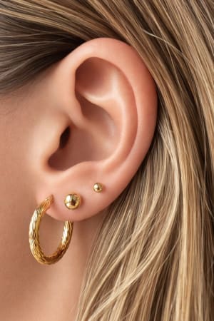 Złote kolczyki 585 KOŁA, KÓŁKA - miniatura 2