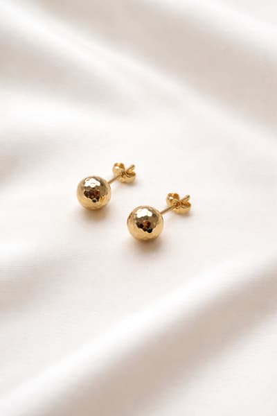 Złote kolczyki 585 KULKI DIAMENTOWANE