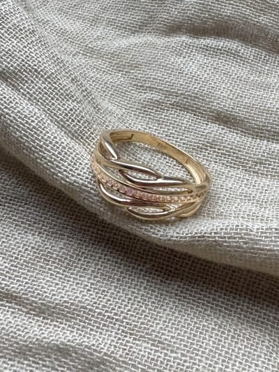 Złoty pierścionek 585 Z CYRKONIAMI