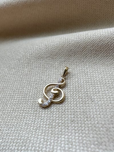 Złota zawieszka próba 585 KLUCZ WIOLINOWY