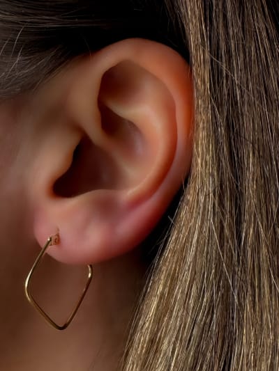 Złote kolczyki 585 KWADRATY