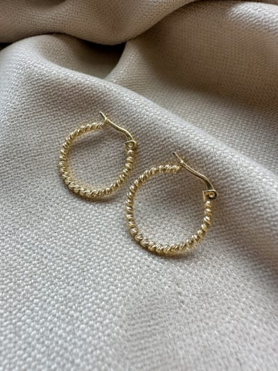 Złote kolczyki 585 KOŁA Z KULKAMI