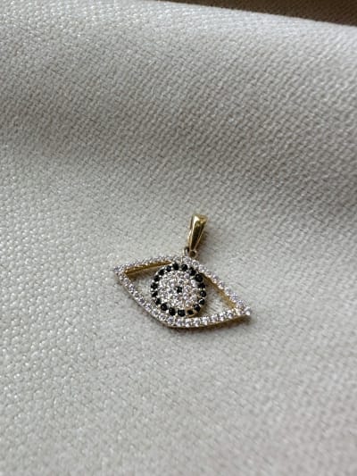 Złota zawieszka próba 585 OKO CYRKONIE