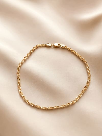 Złota bransoletka 585 SPLOT DNA, HELISA DŁ. 19,5 CM