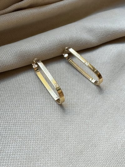 Złote kolczyki 585 OWALNE DUŻE