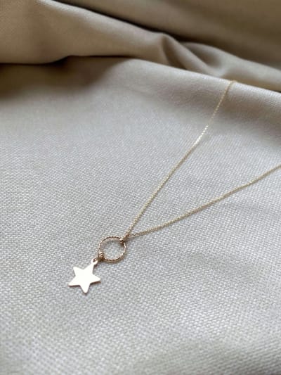 Złoty naszyjnik 585 GWIAZDKA, KÓŁKO