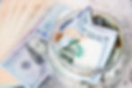 Money in a jar for savings