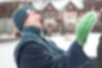 Man catching snow