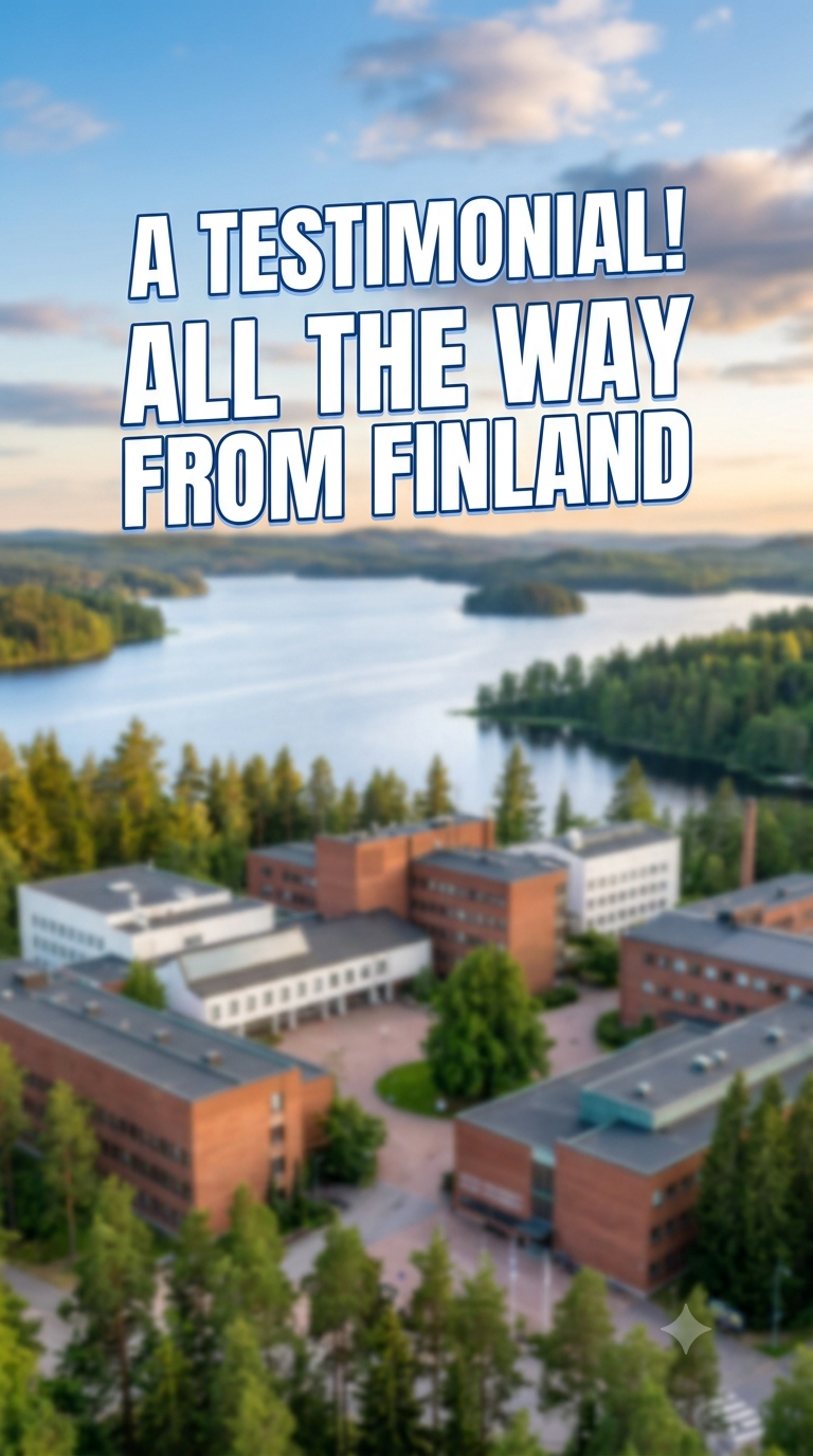 A TESTIMONIAL! ALL THE WAY  FROM FINLAND