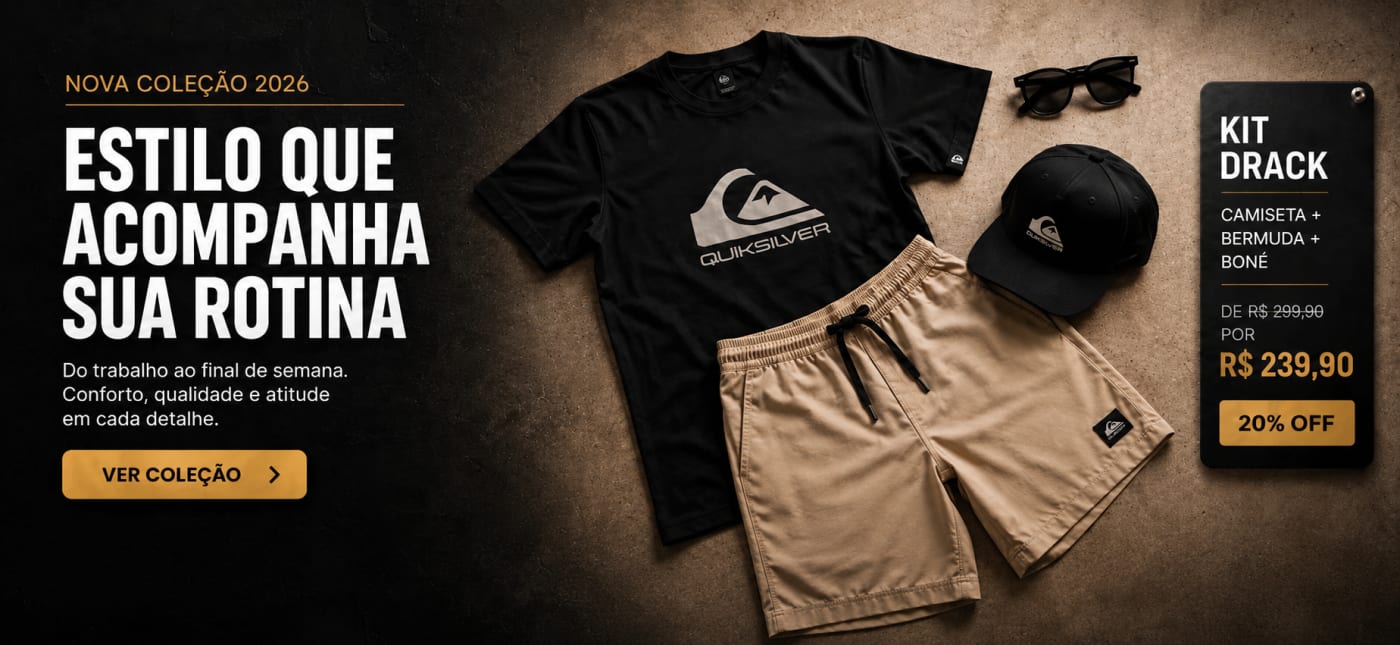 Banner Drack Shop estilo acompanha rotina