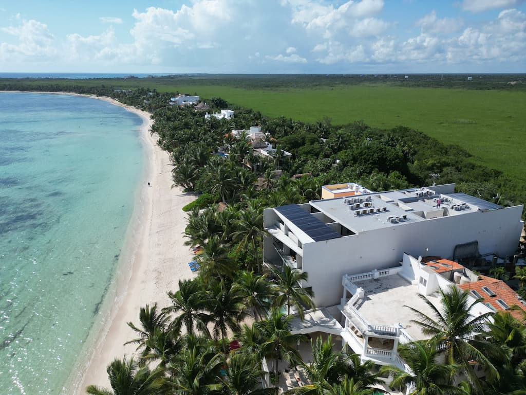 Turquoise water and palm trees at Soliman Bay
