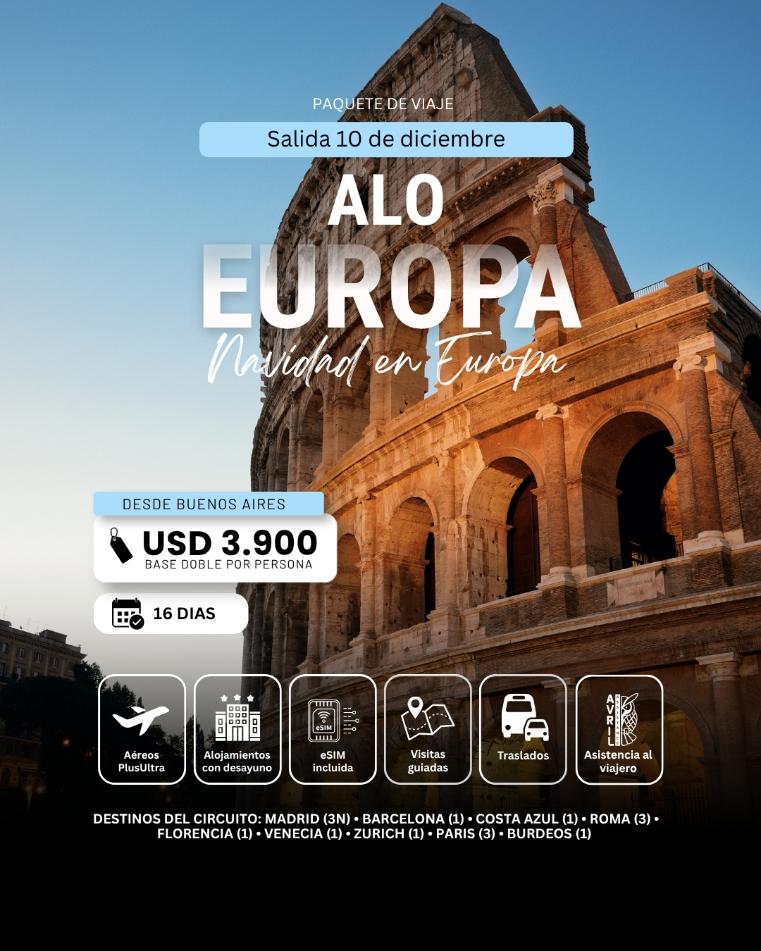 Paquete alo Europa - Especial navidad