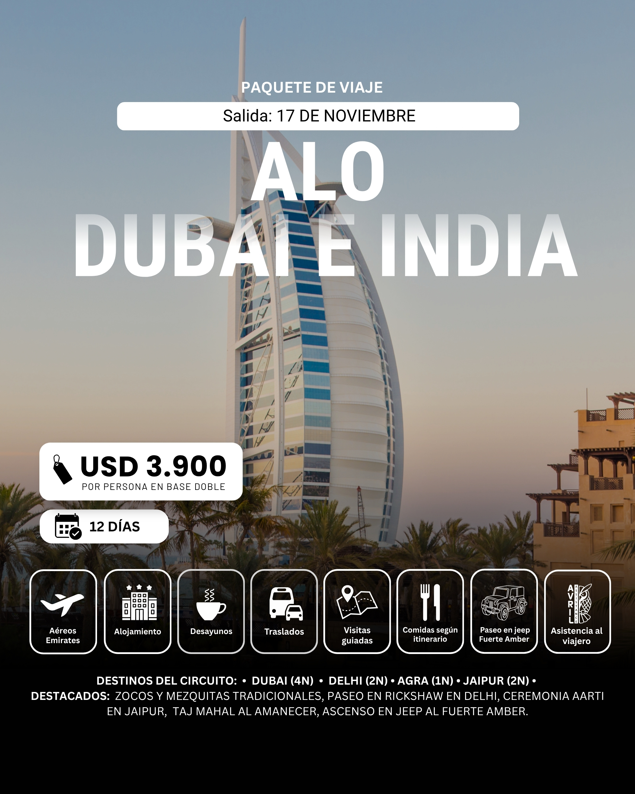 Alo Dubai e India - Paquete completo